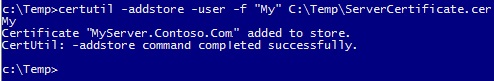 certutil addstore