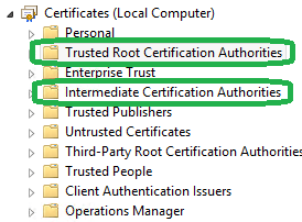 certificate stores