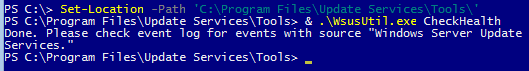 wsusutil checkhealth
